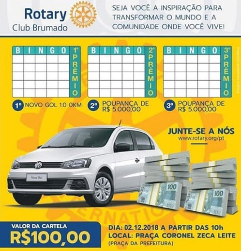  Rotary Club de Brumado promoverá 1° Bingo Beneficente