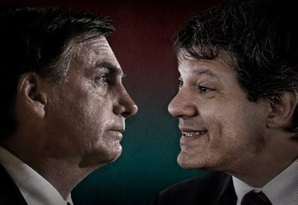 Ibope para presidente, votos válidos: Bolsonaro, 54%; Haddad, 46%