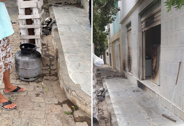 Brumado: botijão pega fogo e destrói parte de restaurante na Rua Arthur Revenster