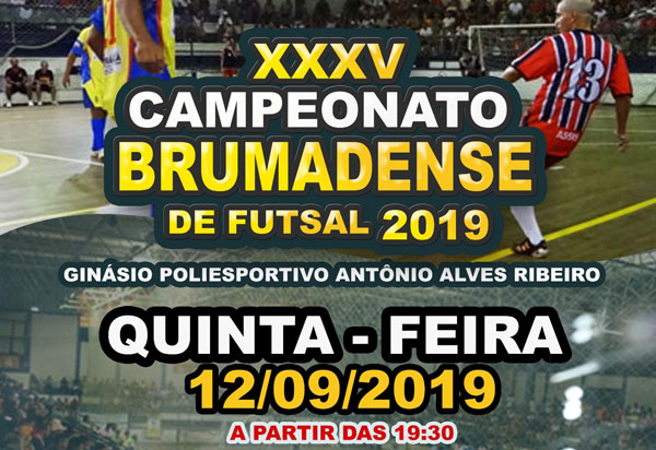 Nesta quinta (12) tem mais uma rodada do Campeonato Brumadense de Futsal