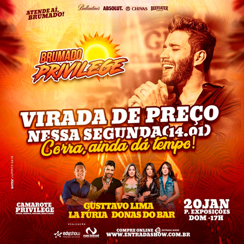 Brumado Privilege: Corra! Ainda dá tempo adquirir seu ingresso; virada de preço na própria segunda (14)