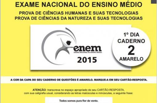 Inep disponibiliza cadernos de prova do Enem 2015