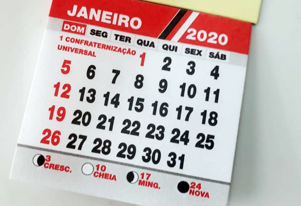 Calendário de 2020 terá 9 feriados nacionais; muitos cairão perto do fim de semana