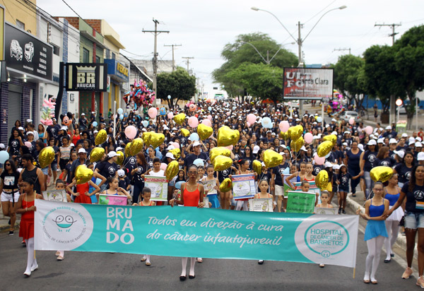Caminhada Passos que Salvam levou às ruas brumadenses em prol da luta contra o Câncer Infantojuvenil