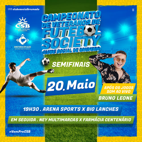 Nesta sexta (20) acontecem os jogos de volta das semifinais do Campeonato de Veteranos do Clube Social de Brumado