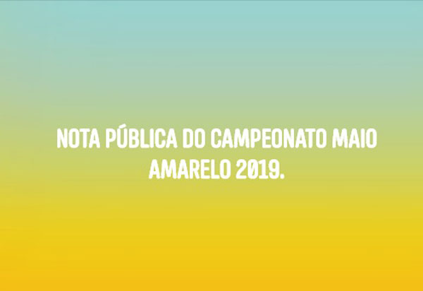 Brumado: SMTT adia para setembro o 'Campeonato Maio Amarelo 2019'