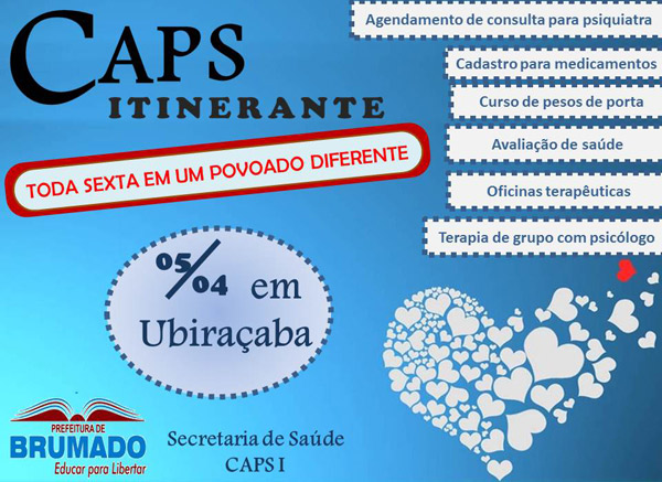 Prefeitura de Brumado lança o Projeto ‘Caps Itinerante’; primeiro distrito a ser atendido será Ubiraçaba