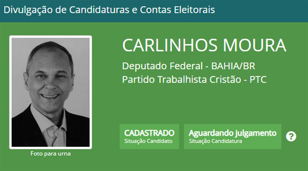  Eleições 2018: Carlinhos Moura tem candidatura a deputado federal registrada no TSE