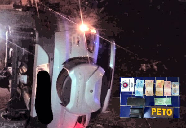 Brumado: Homem foge ao ver viatura policial e capota carro no bairro São Jorge