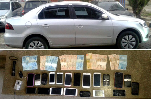 Rio do Antônio: Trio é preso com R$ 5 mil reais, carro adulterado e vários celulares