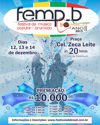 As inscrições para o Festival de Música Popular - Brumado já estão abertas