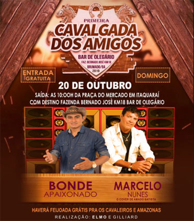 Brumado: acontece no dia 20 de outubro a primeira Cavalgada dos Amigos - Bar do Olegário