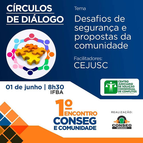 Brumado: CEJUSC participará das atividades do 1º Encontro Conseg e Comunidade