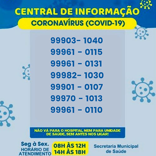 Brumado: Secretaria de Saúde de Brumado informa os novos números da Central de Informação da Covid-19