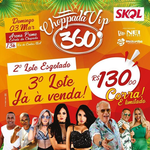 Carnaval de Rio de Contas: Terceiro lote limitado de ingressos para a Choppada VIP 360º está a venda 