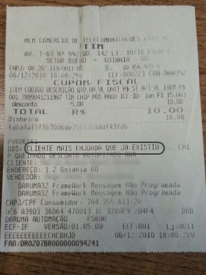 TIM é condenada por chamar cliente de 'a mais enjoada' em cupom fiscal