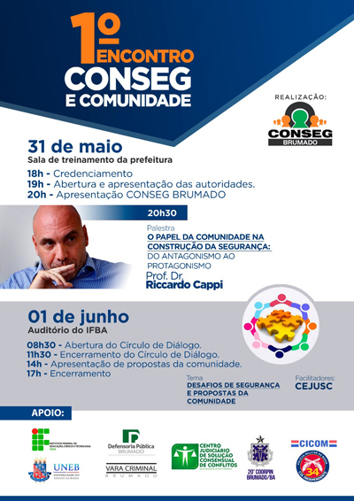  Acontece em Brumado nesta sexta (31) e sábado (1º) o 1º Encontro Conseg e Comunidade