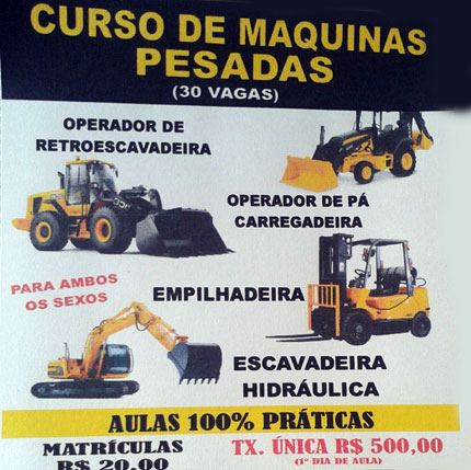 Brumado: faça Curso de Máquinas Pesadas e tenha uma nova chance no mercado de trabalho