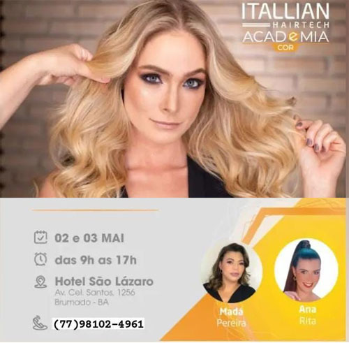 Brumado: Participe do curso MASTER BLOND VIP para Cabeleireiros pela ACADEMIA ITALLIAN HAIRTECH