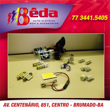 Em Bêda Auto Elétrica você encontra Kits Xenon; Lampadas Super Brancas; LEDs e Fitas de LEDs