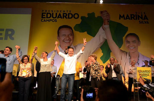 PSB oficializa candidatura de Eduardo Campos e Marina Silva