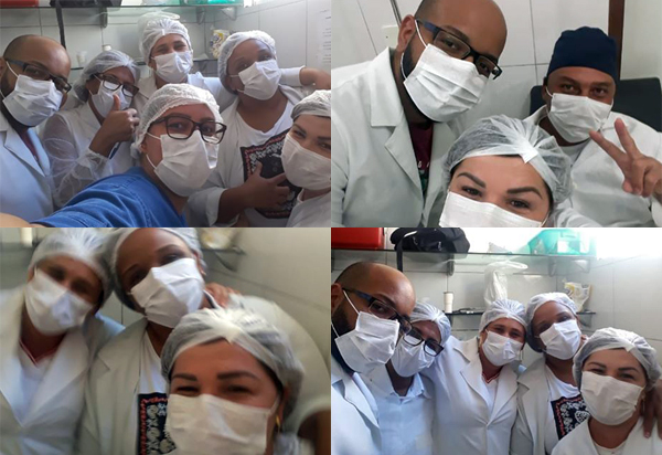 Brumado: equipe do Hospital Municipal fez essa postagem com frase 'Estamos aqui por vocês, fiquem em casa por nós'