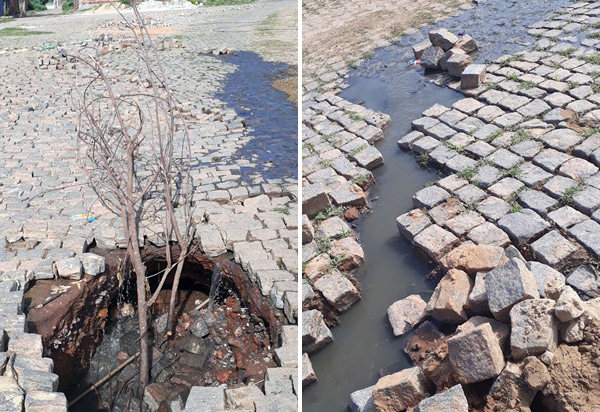 Esgoto a céu aberto prejudica moradores da Rua Sabino Lourenço de Carvalho