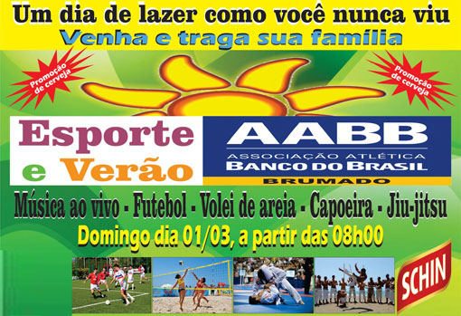 Brumado: AABB promove 'Esporte e Verão' neste domingo (1º) com o apoio da Cerveja Schin