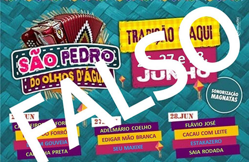 Brumado: Atrações divulgadas em rede social do São Pedro do Bairro Olhos D'água é falso
