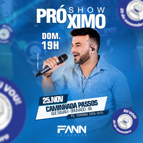 Neste domingo (25) Fann Estourado se apresenta na Caminhada Passos que Salvam, em Brumado