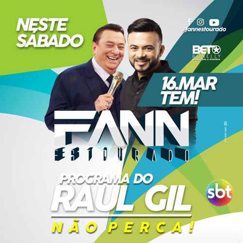 Fann Estourado se apresenta no Programa Raul Gil do SBT neste sábado (16)