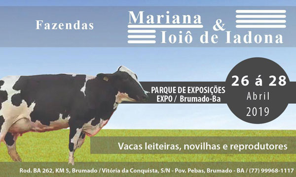 Fazendas Mariana e Ioió de Adona convidam criadores de gado de Brumado e região para VIII ExpoBrumado 2019
