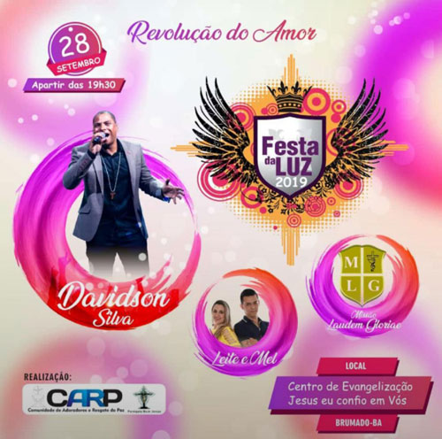 Brumado: Festa da Luz 2019 acontece em setembro com show de Davidson Silva