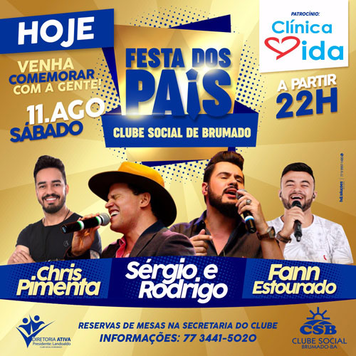 Festa dos Pais do Clube Social de Brumado acontece neste sábado (11)