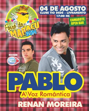 Te amo meu Bebê: Neste domingo (04) tem Pablo em Livramento