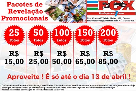 FOX REVELAÇÕES: GRANDE PROMOÇÃO EM REVELAÇÕES