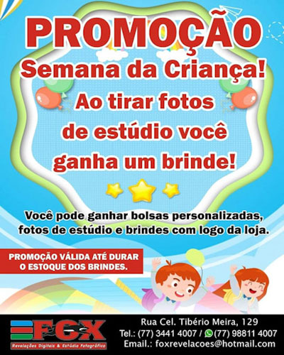 Semana das Crianças: tem promoção imperdível na Fox Revelações