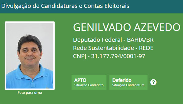Eleições 2018: Genivaldo Azevedo tem candidatura a deputado federal deferida pela Justiça Eleitoral