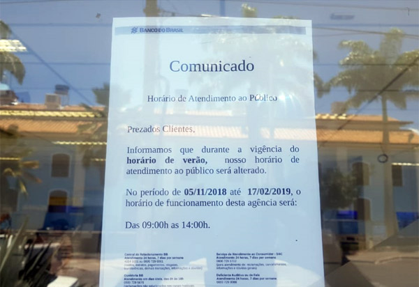 Com horário de verão no restante do país, bancos em Brumado vão abrir uma hora mais cedo
