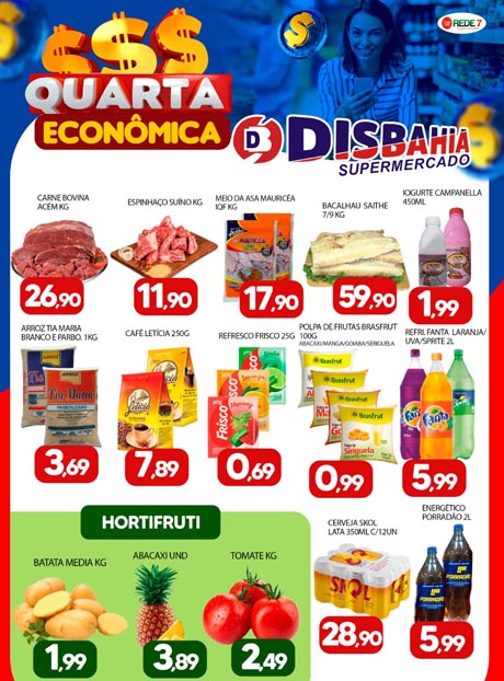 Confira as ofertas da Quarta Econômica do Disbahia Supermercado