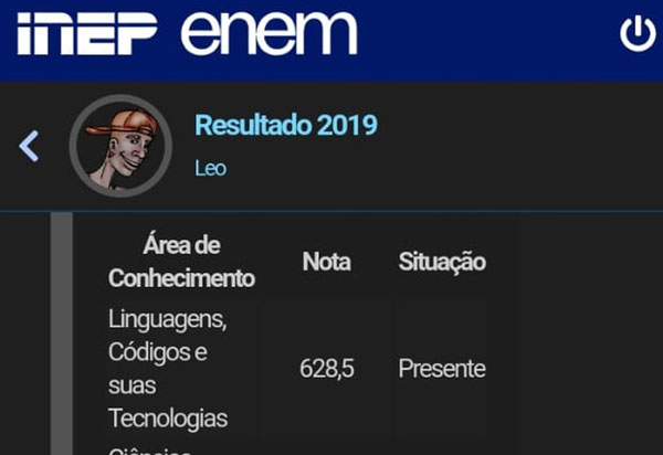 Inep divulga notas do Enem 2019