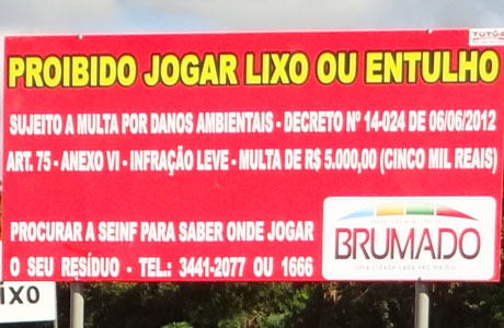 PREFEITURA ADVERTE, MAS LIXO CONTINUA SENDO JOGADO