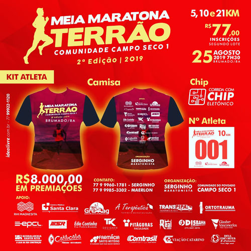 Brumado: inscrições para a 2ª Meia Maratona Terrão enceram-se no dia 20 agosto 
