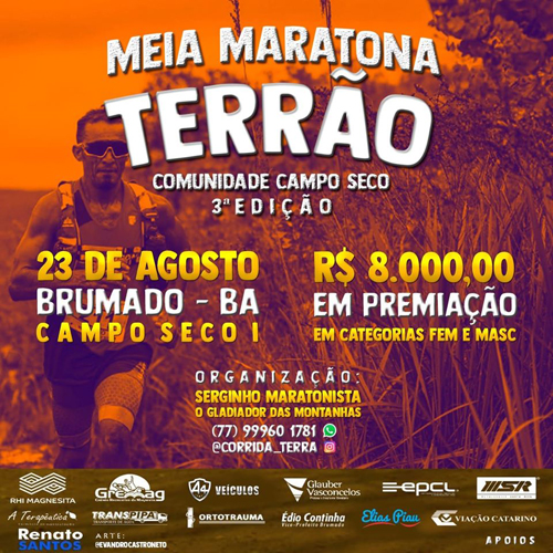 Brumado: vem aí a Meia Maratona Terrão 2020