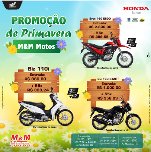 Promoção de Primavera M & M Motos