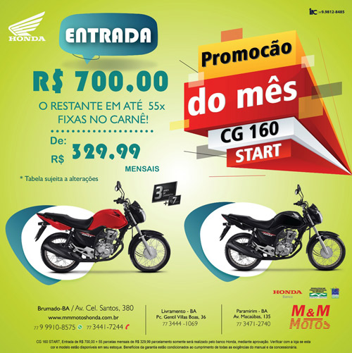 M & M Motos: Honda CG 160 Start com preço imperdível