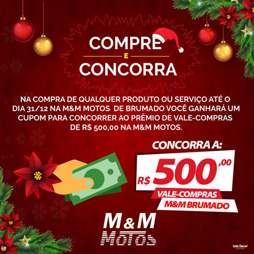 Brumado: compre na M&M Motos e concorra a vale-compras 