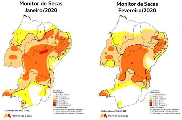 Monitor de Secas aponta diminuição da área com seca na Bahia em fevereiro