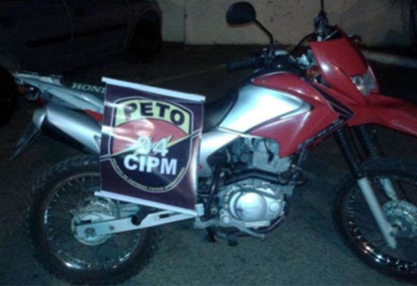 Roubada em Brumado, moto é localizada pela Polícia Militar em Caetité