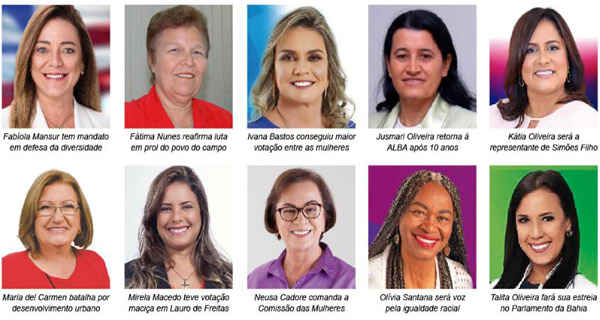 Bahia: Representação feminina cresce e Assembleia contará com 10 deputadas